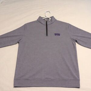 Peter Millar Light Gray Zip-Up Sweater